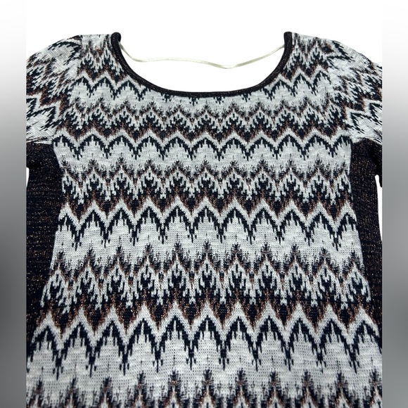 Free People Sweater Dress Sz. Medium Knit Aztec Print Cottagecore Cabincore Boh - Picture 3 of 14
